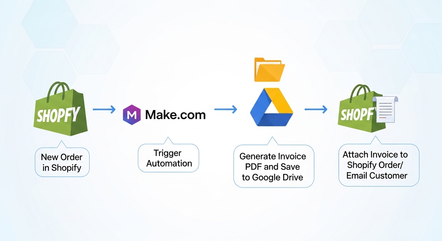 Automate Shopify Invoice Generation with Make.com and Google Drive