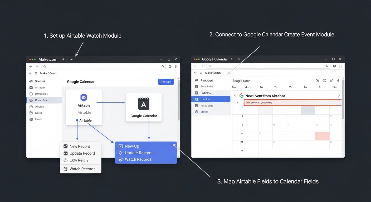 Auto-Sync Airtable to Google Calendar via Make.com